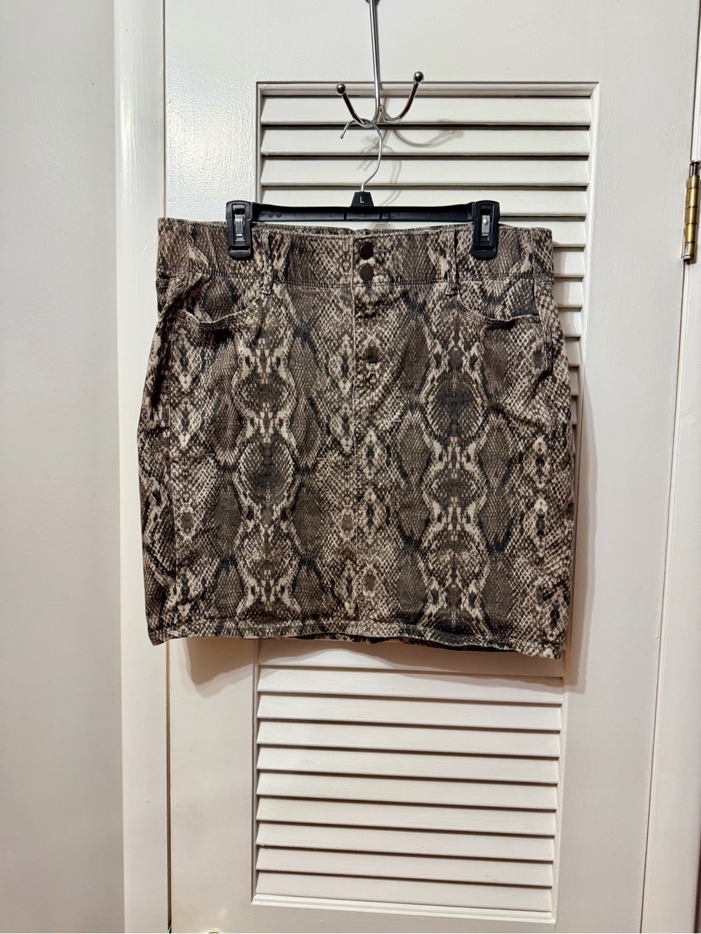 Apt. 9 Snake-Print Mini Skirt in Brown and Beige